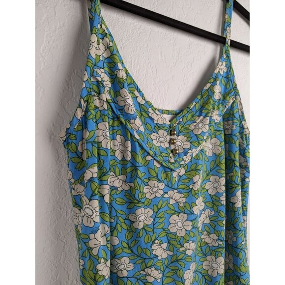 CAbi Blue and Green Floral Tank Top - Picture 2 of 9
